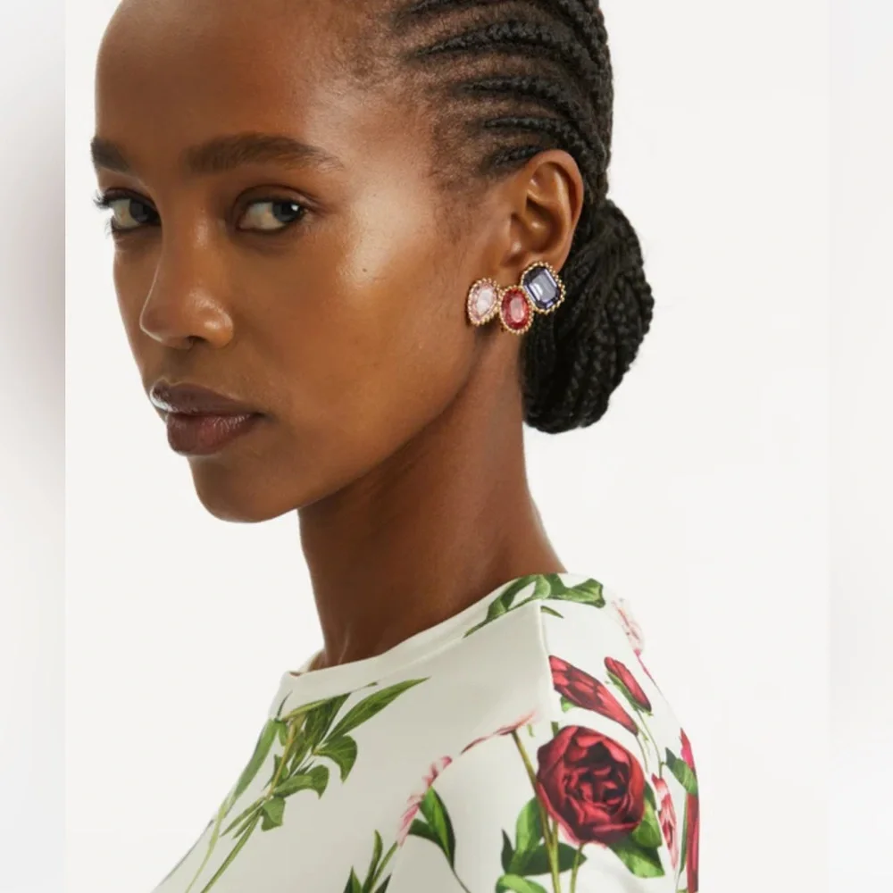 OSCAR de La Renta • Emerald-Cut Scramble Ear Cuffs Clip On.